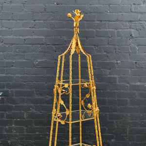 Vintage Gilt Metal & Glass Display Shelf Curio, c.1950’s