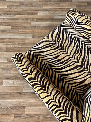 Mid-Century Modern Lounge Chair w/ Zebra Print Upholstery & Tapered Legs, c.1960’s