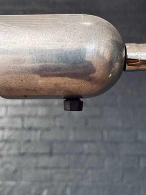 Mid-Century Modern Chrome Gooseneck Reading Floor Lamp w/ Iron Base, c.1970’s