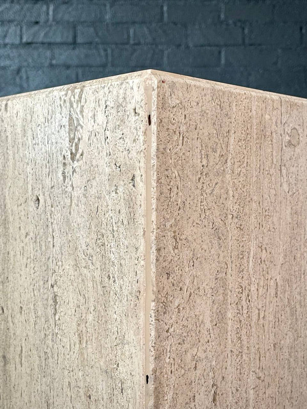 Vintage Post Modern Travertine Stone Pedestal Table, c.1970’s