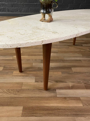 Mid-Century Modern Marble Surfboard Style Coffee Table, c.1960’s