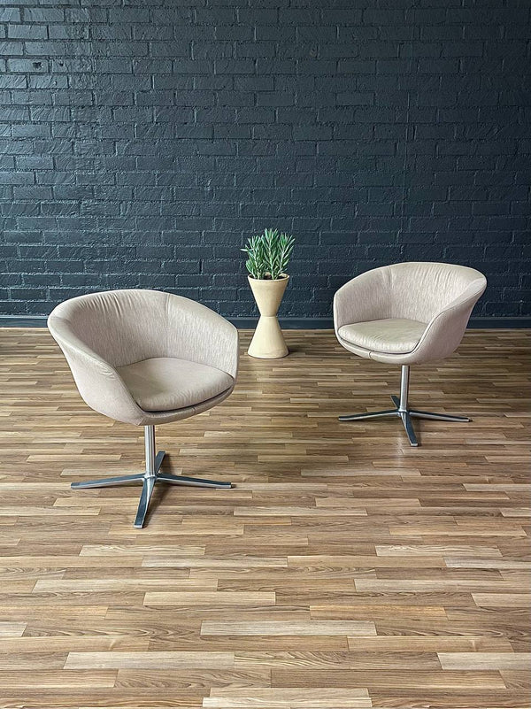 Pair of Swivel Steel Pod Chairs by Pearsan Lloyd