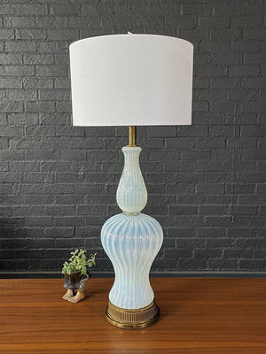 Vintage Italian Beige Murano Glass Table Lamp, c.1960’s