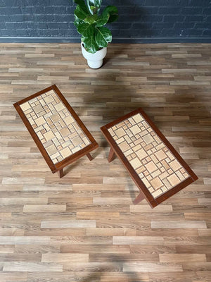 Pair of Mid-Century Modern Tile Top Side Tables, c.1970’s
