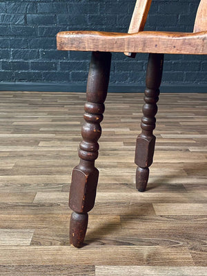 Californian Monterey Spanish Revival Maple Side Chair w/ Turned Legs, c.1920’s