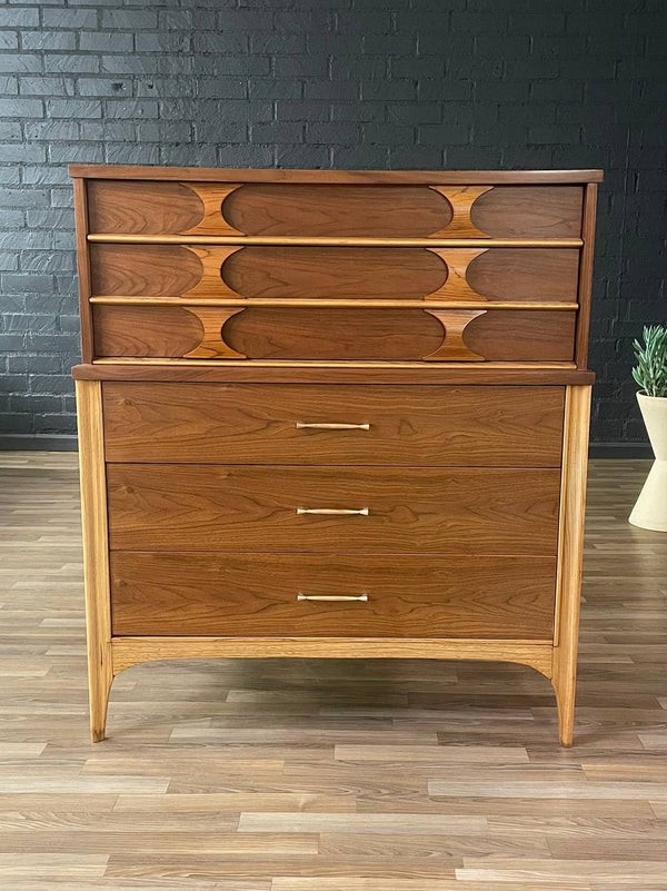 Mid-Century Modern Two-Tone Highboy Dresser by Kent Coffey, c.1960’s