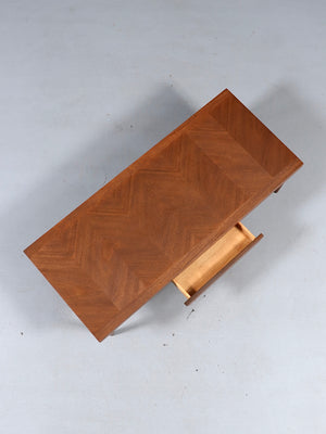 Mid Century Modern Walnut & Brass Coffee Table by American of Martinsville, c.1960's