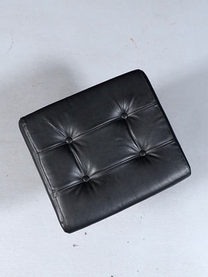 Scandinavian Modern “Stressless” Chrome & Black Leather Ottoman by Ekornes, c.1970’s