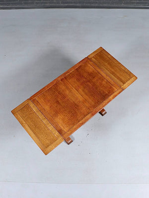 English Jacobean Revival Oak Draw-Leaf Dining Table, c.1930's