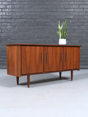 Mid Century Modern Solid Walnut 3-Door Credenza by Ace-Hi, c.1960's