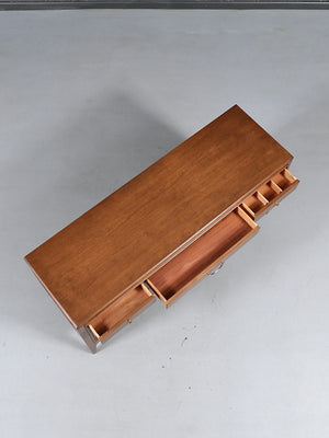 Mid Century Modern Walnut & Brass Credenza by Century Furniture, c.1960's