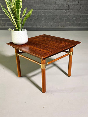 Mid-Century Modern Rosewood, Walnut & Brass Side Table by Bert England, c.1960's