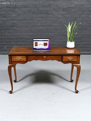American Queen Anne Revival Wood Writing Desk by Lane Furniture, c.1970's