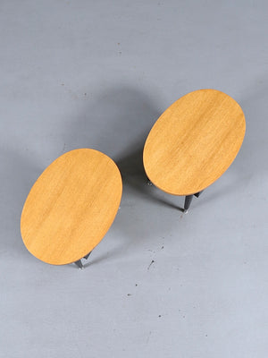 air of Mid Century Modern Natural & Ebony Wood Nightstands by Raymond Loewy for Mengel, c.1960's