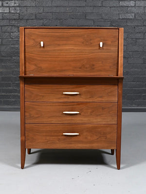 Mid-Century Modern “Profile” Highboy Dresser w/ Drop-Down Desk by John Van Koert for Drexel, c.1950’s