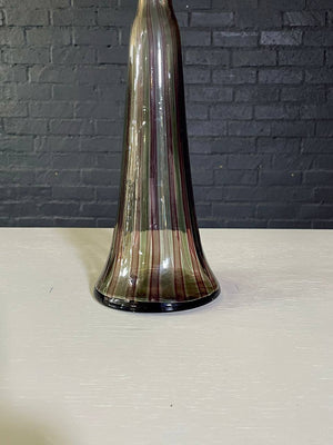 Italian Modern Murano Striped Art Glass Vase, c.1960's