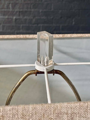 Vintage Etched Glass & Lucite Table Lamp by Fredrick Ramond, c.1980’s