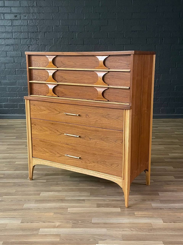 Mid-Century Modern Two-Tone Highboy Dresser by Kent Coffey, c.1960’s