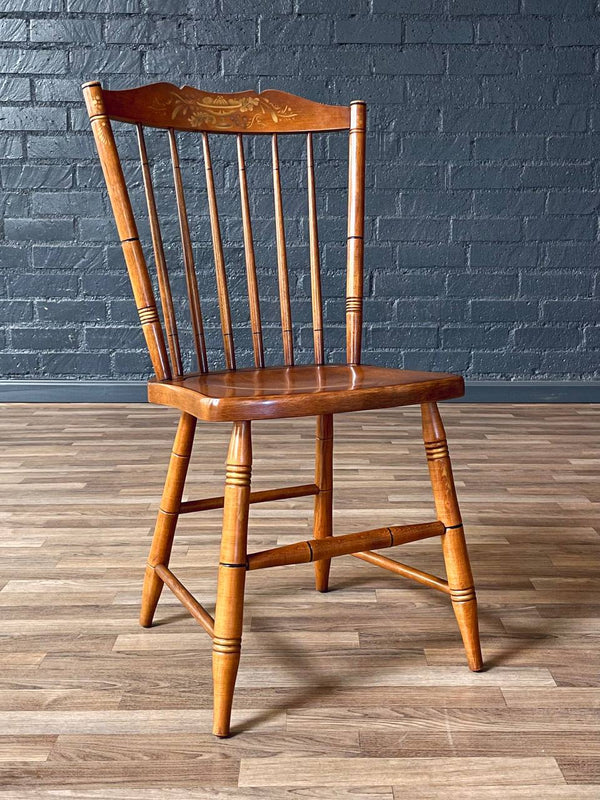 Set of American Colonial Style Dining Set w/ Stenciled Windsor Chairs, c.1970’s