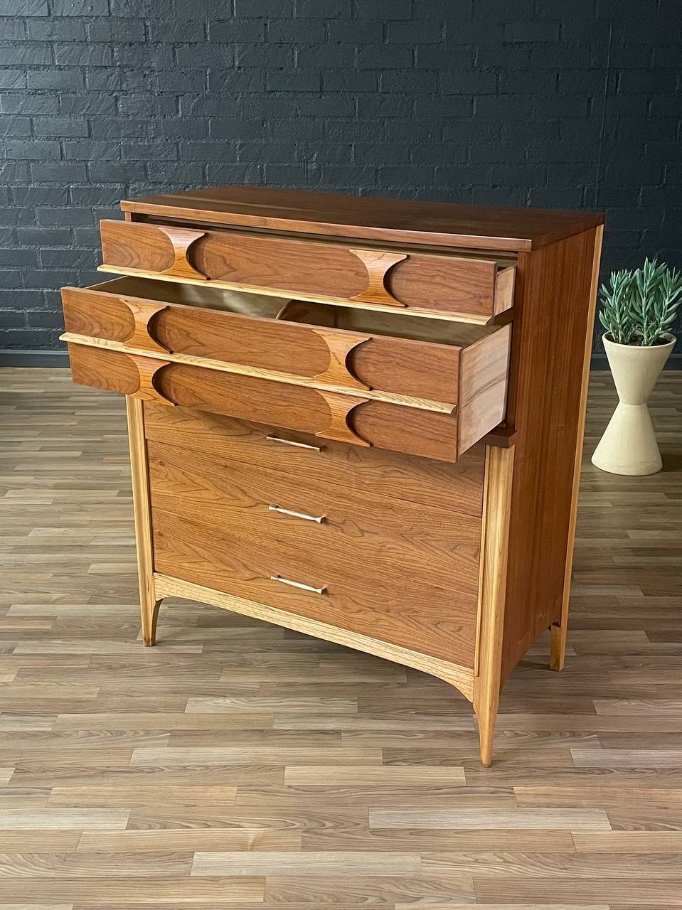 two tone dresser Mid-Century Modern Two-Tone Highboy Dresser by Kent Coffey, c.1960's – Vintage Supply