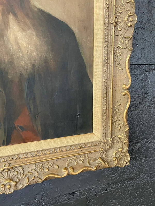 Antique California Portrait Oil Painting of Old Man by Wanda Neumann, c.1920’s
