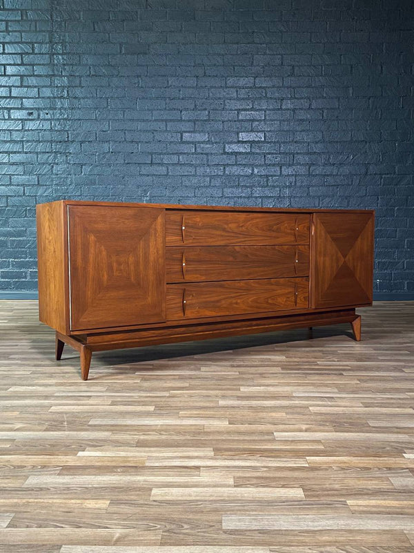 Mid-Century Modern Sculpted Walnut Dresser by American of Martinsville, c.1950’s