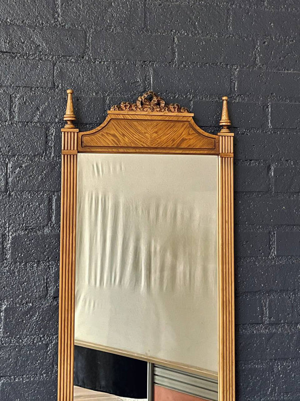 Pair of French Neoclassical Style Mirrors w/ Ribbon Crest, c.1950’s
