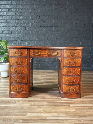 Antique English Arts & Crafts Oak Writing Desk, c.1920’s