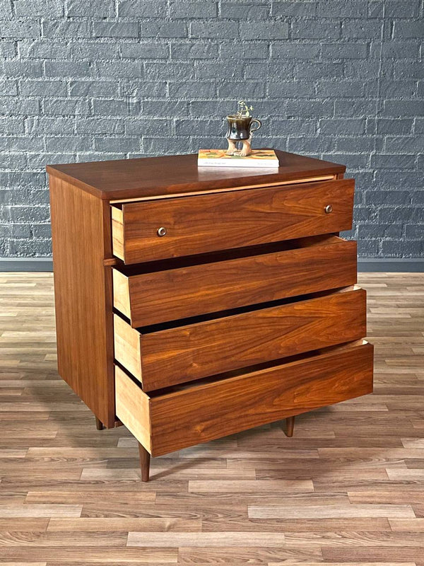 Mid-Century Modern Walnut Highboy Dresser by Harmony House, c.1960’s
