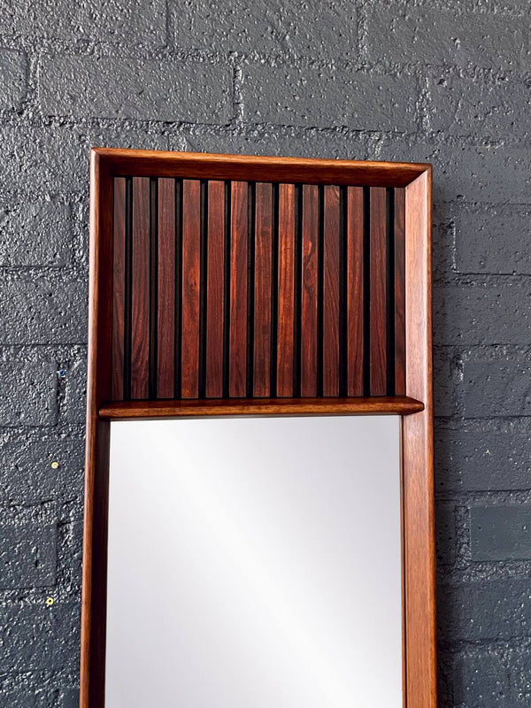 Pair of Mid-Century Modern “Tower Suite” Rosewood & Pecan Mirrors by Lane, c.1970’s