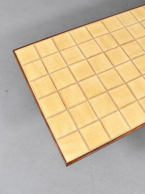 Mid-Century Modern Butter Yellow Ceramic Tile Coffee Table, c.1970’s