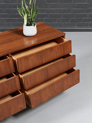 Mid-Century Modern Louvered Drawer Walnut Dresser, c.1960’s