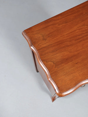 Pair of Vintage French Provincial Cherry Wood Night Stands w/ Brass Handles, c.1960's