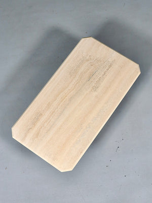 Vintage Italian Beveled Travertine Pedestal Coffee Table, c.1970’s