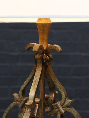 Vintage Spanish Revival Gilt Wrought Iron Scrollwork Table Lamp, c.1950’s