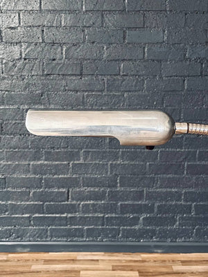 Mid-Century Modern Chrome Gooseneck Reading Floor Lamp w/ Iron Base, c.1970’s