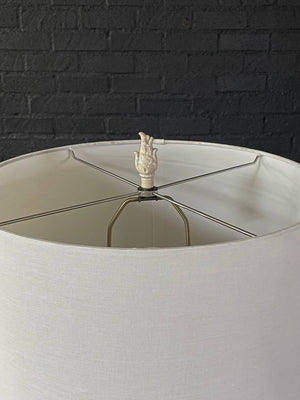 Vintage Italian Beige Murano Glass Table Lamp, c.1960’s