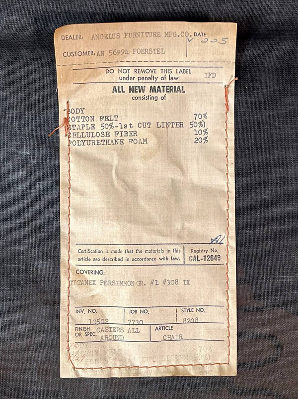 Pair of Mid-Century Californian Modern Orange Tufted Club Chairs, c.1960’s