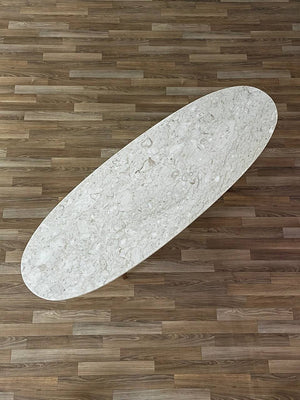 Mid-Century Modern Surfboard Style Marble & Walnut Coffee Table, c.1960’s
