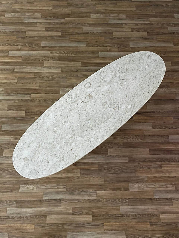 Mid-Century Modern Surfboard Style Marble & Walnut Coffee Table, c.1960’s