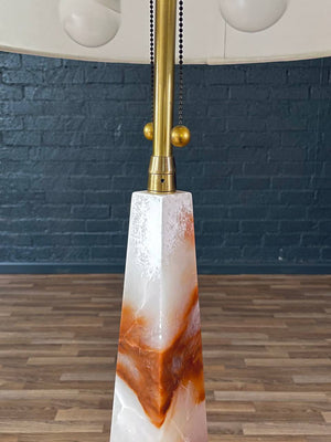 Vintage Mid-Century Obelisk Onyx Floor Lamp by Marbro, c.1960s