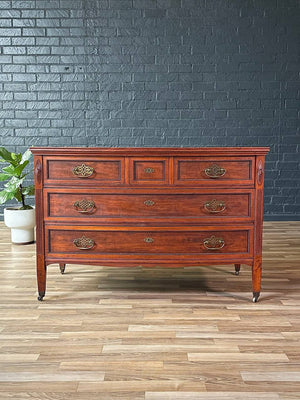 French Louis XVI Style Carved Mahogany Commode Dresser, c.1900’s