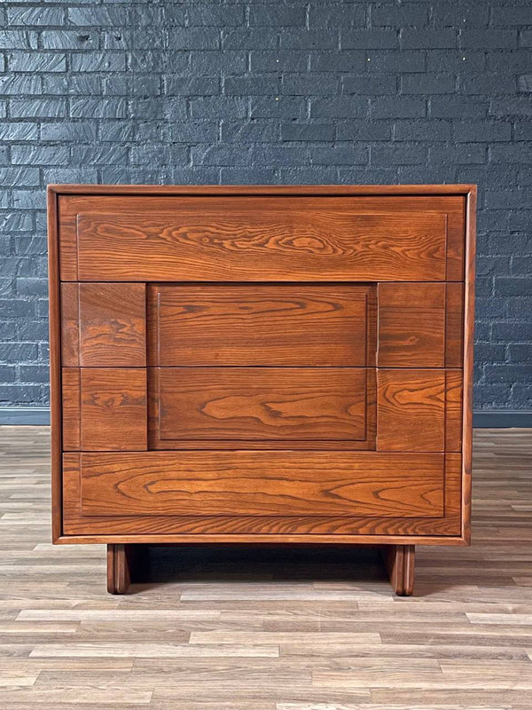 Mid-Century Modern 4-Drawer Geometric Highboy Dresser, c.1960’s