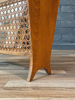 Mid-Century Modern Cane Magazine Rack