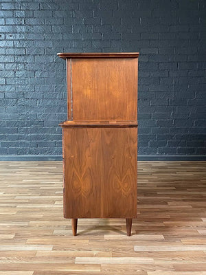 Mid-Century Modern Walnut Highboy Dresser by Young Manufacturer, c.1960’s