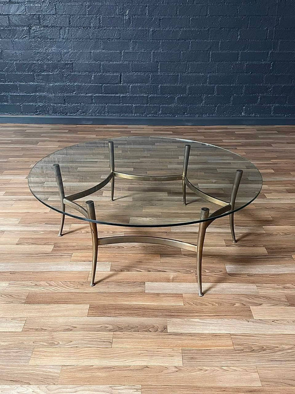 Mid-Century Italian Modern Brass & Glass Coffee Table, c.1960’s