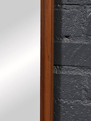 Mid Century Modern Walnut Greek Key Wall Mirror, c.1960's