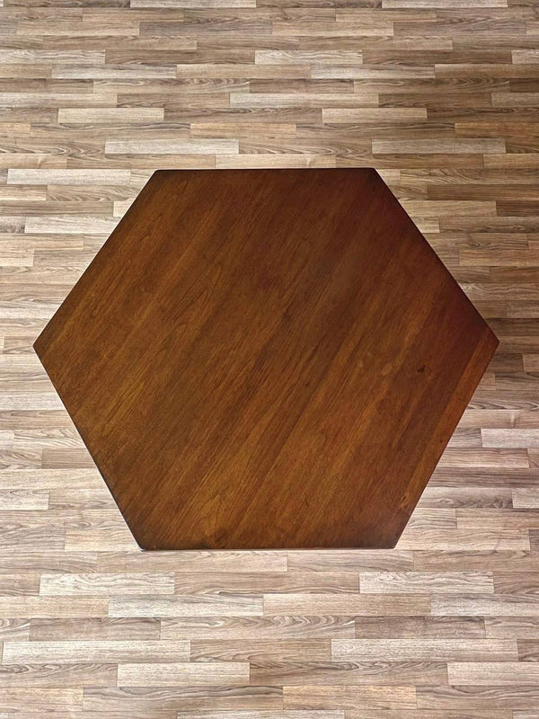 American Revival Mahogany Hexagonal Table by Riner Furniture, c.1920’s