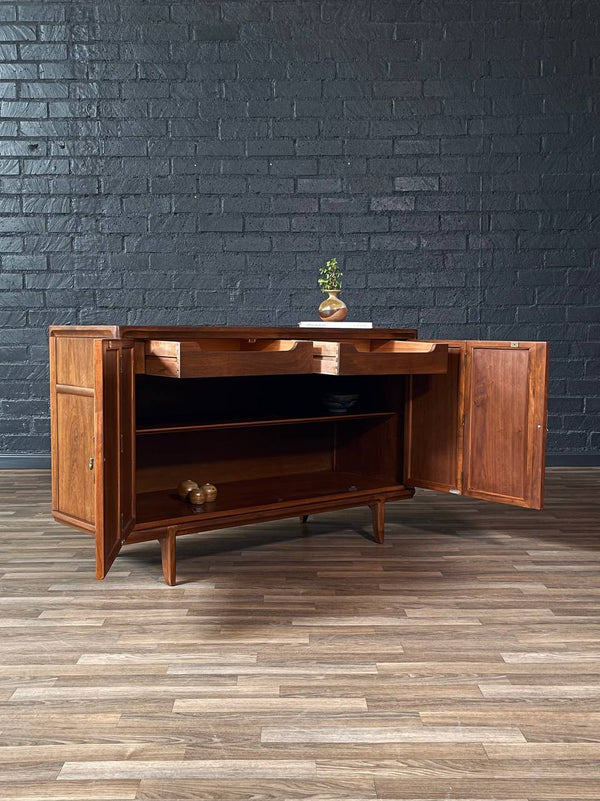 Mid-Century Modern Credenza w/ Travertine Stone & Bi-Folding Doors, c.1960’s