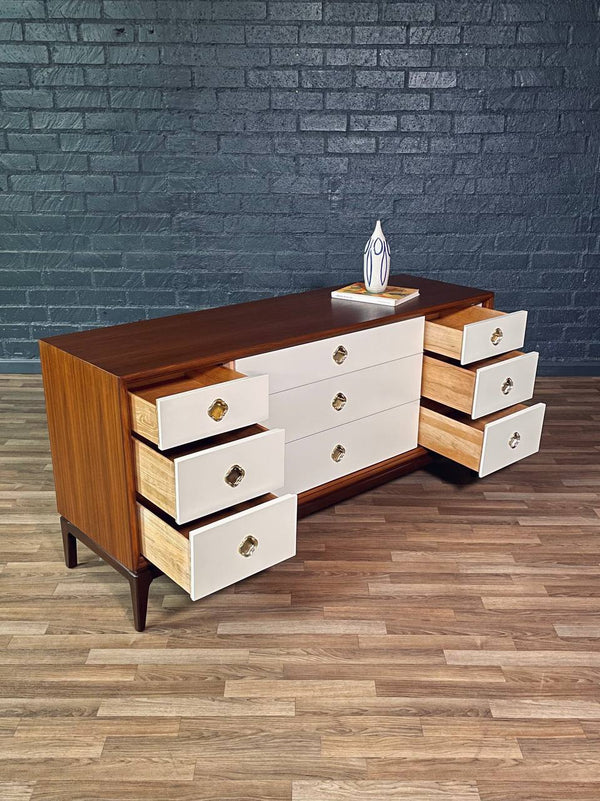 Mid-Century Modern “Panorama” Two-Tone Lacquered & Walnut Dresser by Kent Coffey, c.1960’s
